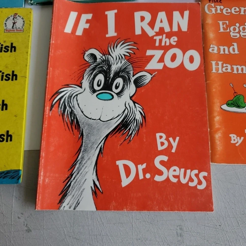 Lot of 10,Dr. Seuss Readers by Dr. Seuss HC/PB A Fly Went By Cat in the Hat‎ vtg